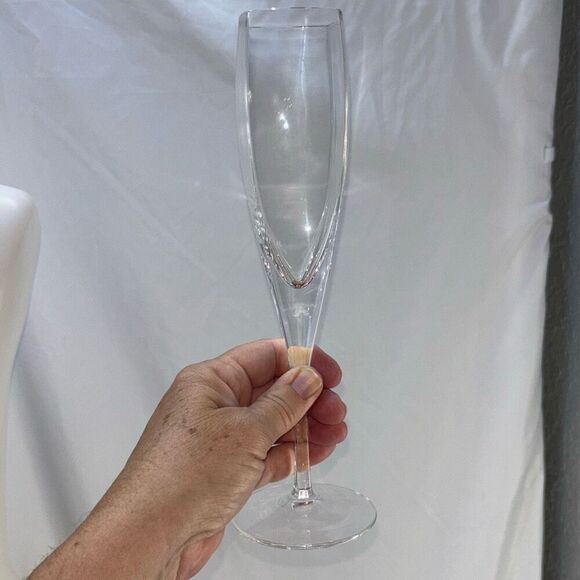 New in box Mikasa Panache square champagne flute glasses Set of 4 white box - Picture 6 of 6